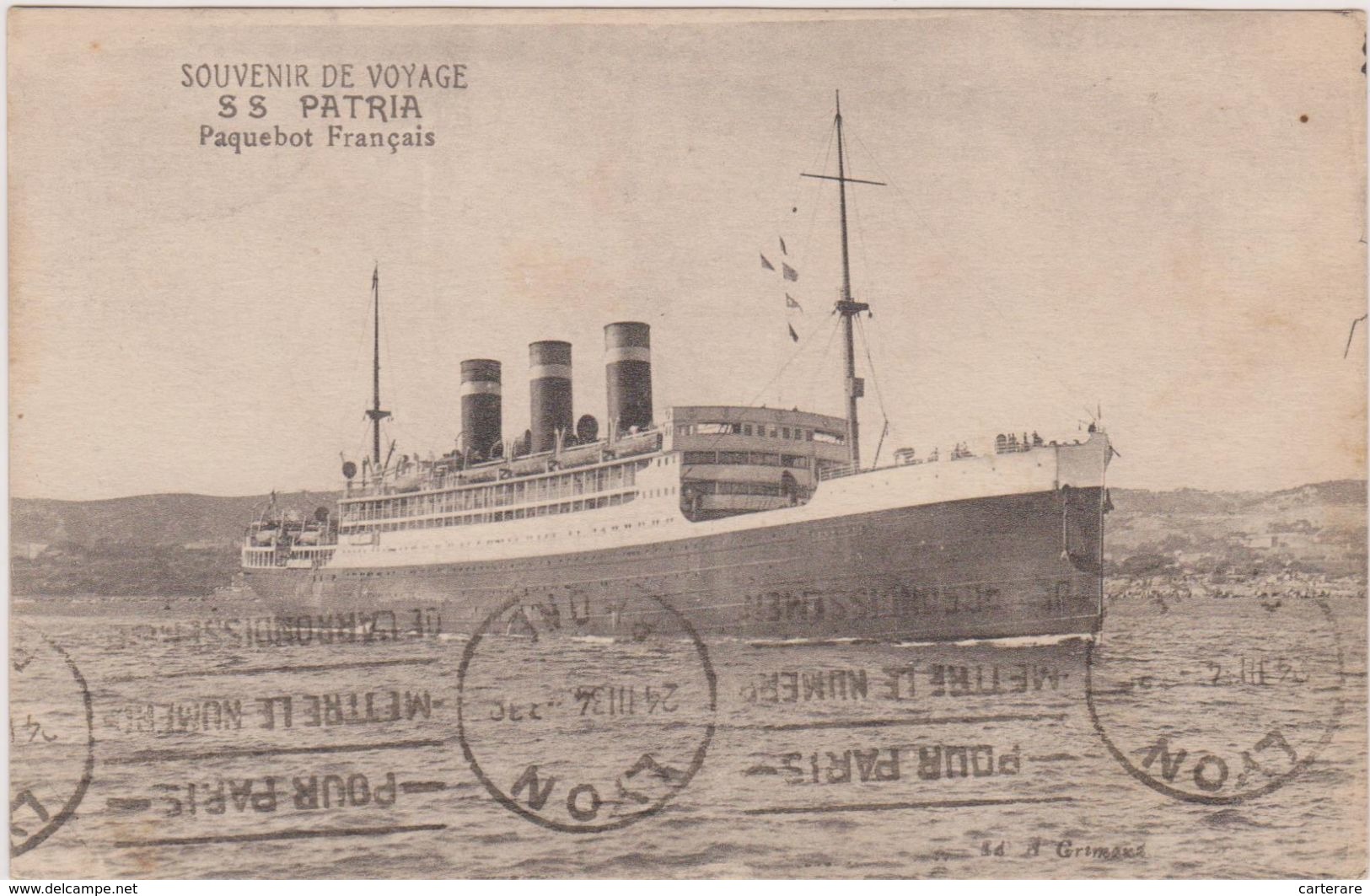 Cpa,paquebot Français Célèbre,SS PATRIA,rare - Dampfer