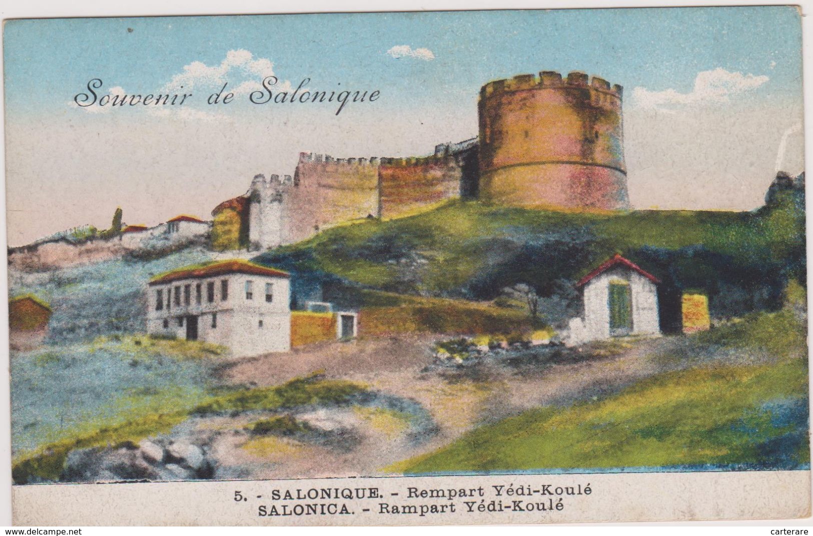Cpa,grèce,greece,saloniqu E,rempart  Yédi-koulé En 1919,salonica - Grèce