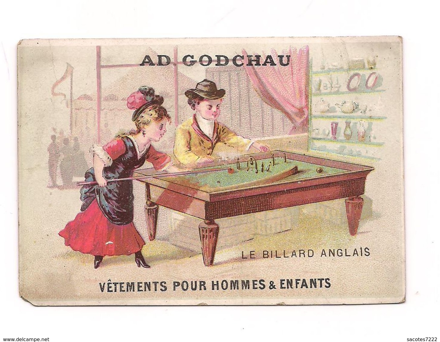 CHROMO  BILLARD ANGLAIS - GODCHAU - - Autres & Non Classés