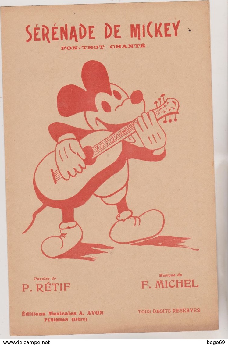 (GB21) SERENADE DE MICKEY , Paroles P RETIF , Musique F MICHEL - Scores & Partitions