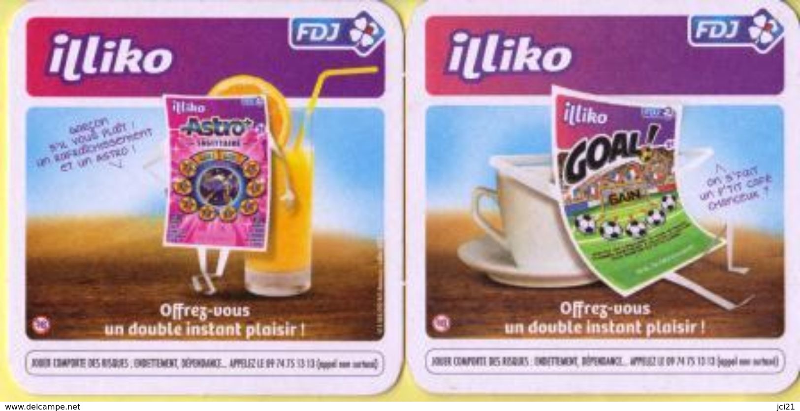 Sous-bock  " ILLIKO Goal Et Astro " Française Des Jeux FDJ (recto-verso)_Dvsb22 - Bierdeckel