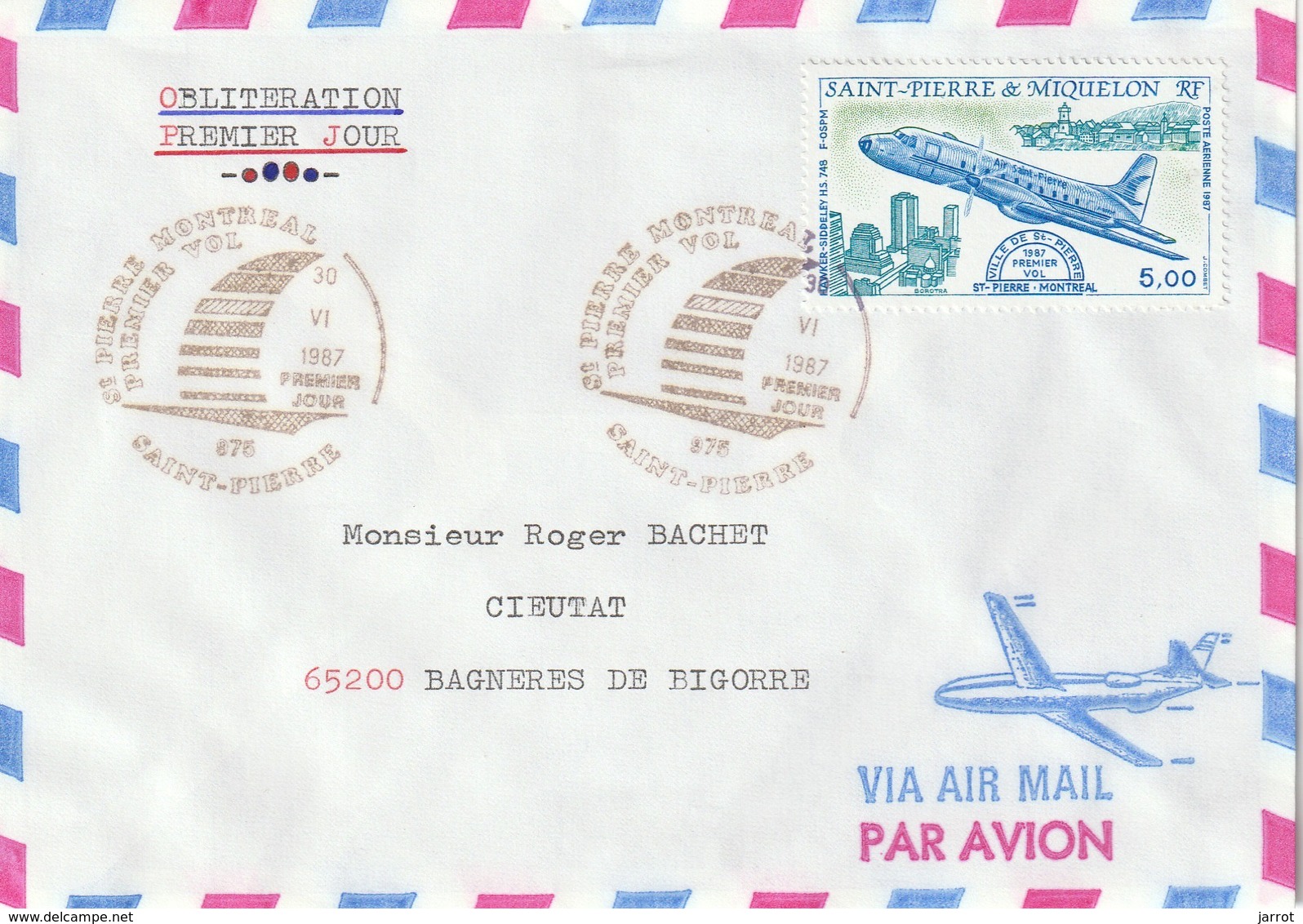 lot de 15 enveloppes voyagées de 1987