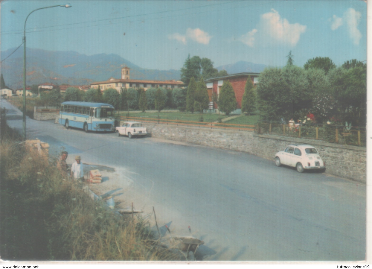 VENDO N.1.CARTOLINA DI LUCO DEL MUGELLO(FI)ASILO -ODPEDALE E PANORAMA,FORMATO GRANDE A COLORI - Firenze