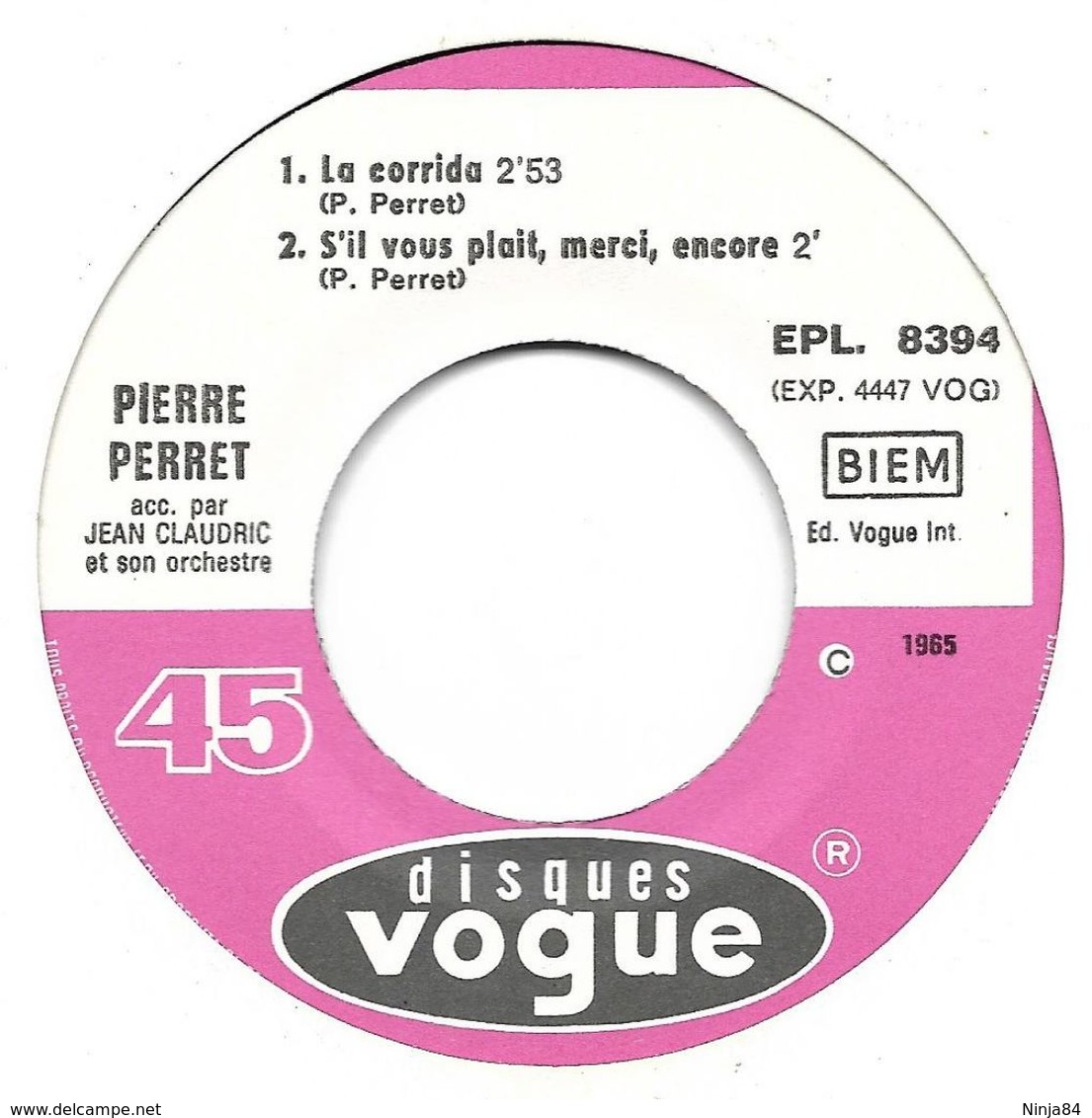 EP 45 RPM (7")  Pierre Perret  "  La Corrida  " - Other - French Music