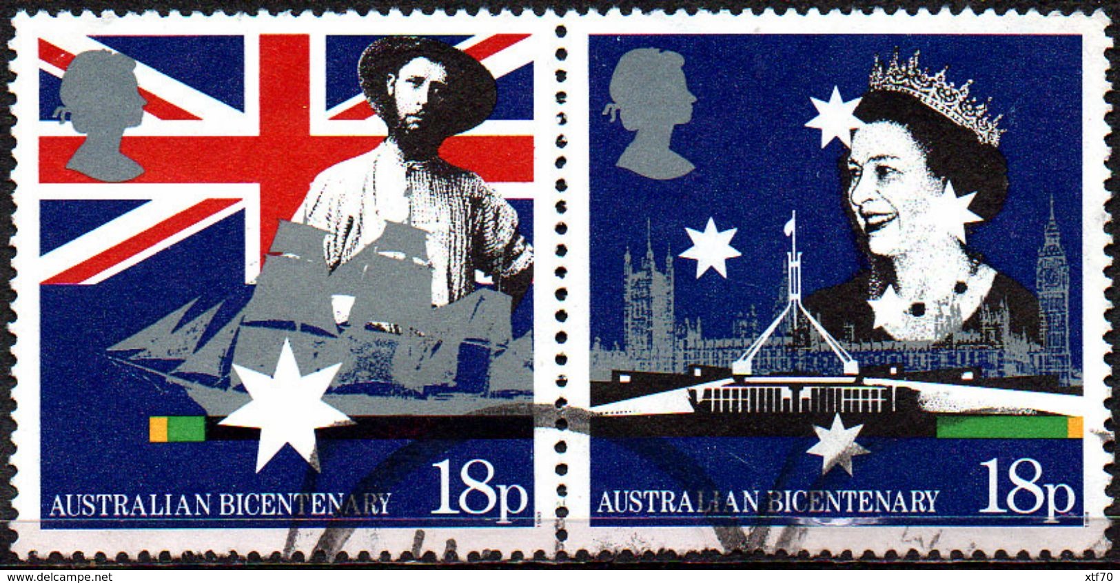 GREAT BRITAIN 1988 Bicentenary Of Australian Settlement: 18p Horizontal Pair - Used Stamps