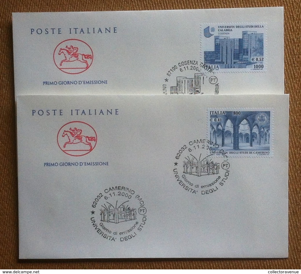 FDC Cavallino - Italia Repubblica 2000 - Università Italiane - 2 NVG - Non Classificati