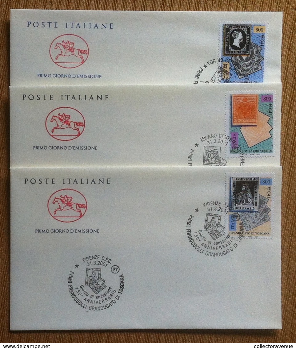 FDC Cavallino - Italia Repubblica 2001 - Francobolli Granducato Toscana - 3 NVG - Non Classificati