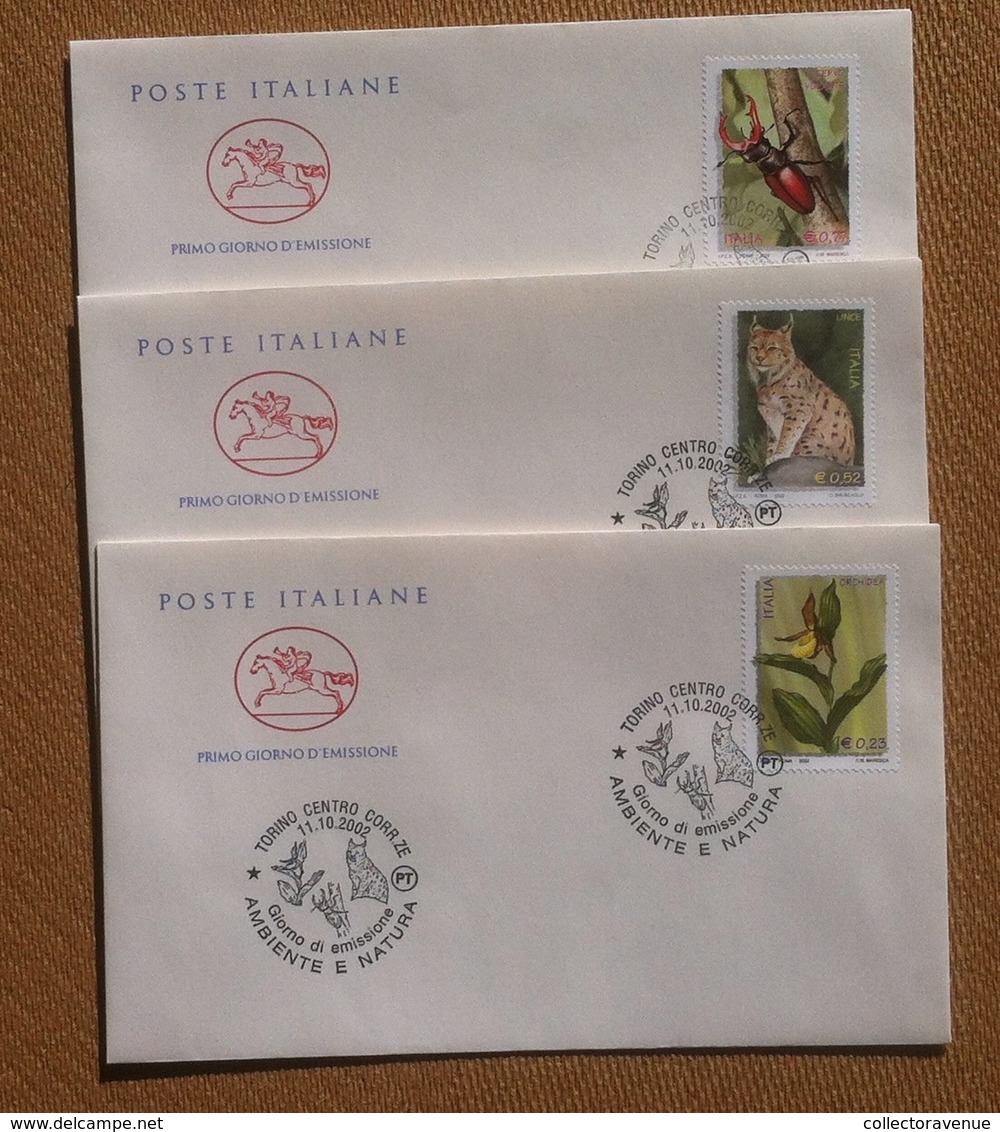 FDC Cavallino - Italia Repubblica 2002 - Ambiente E Natura - 3 Buste Non Viagg. - Non Classificati