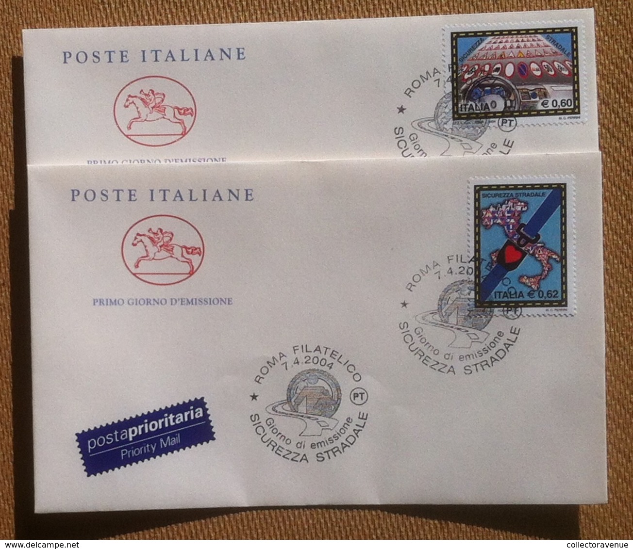 FDC Cavallino - Italia Repubblica 2004 - Sicurezza Stradale - 2 NVG - Non Classificati