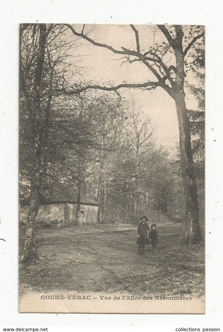 Cp, 86 , COUHE VERAC , Vue De L'allée Des HERONNIERES , Animée, Voyagée 1918, F.M. - Couhe