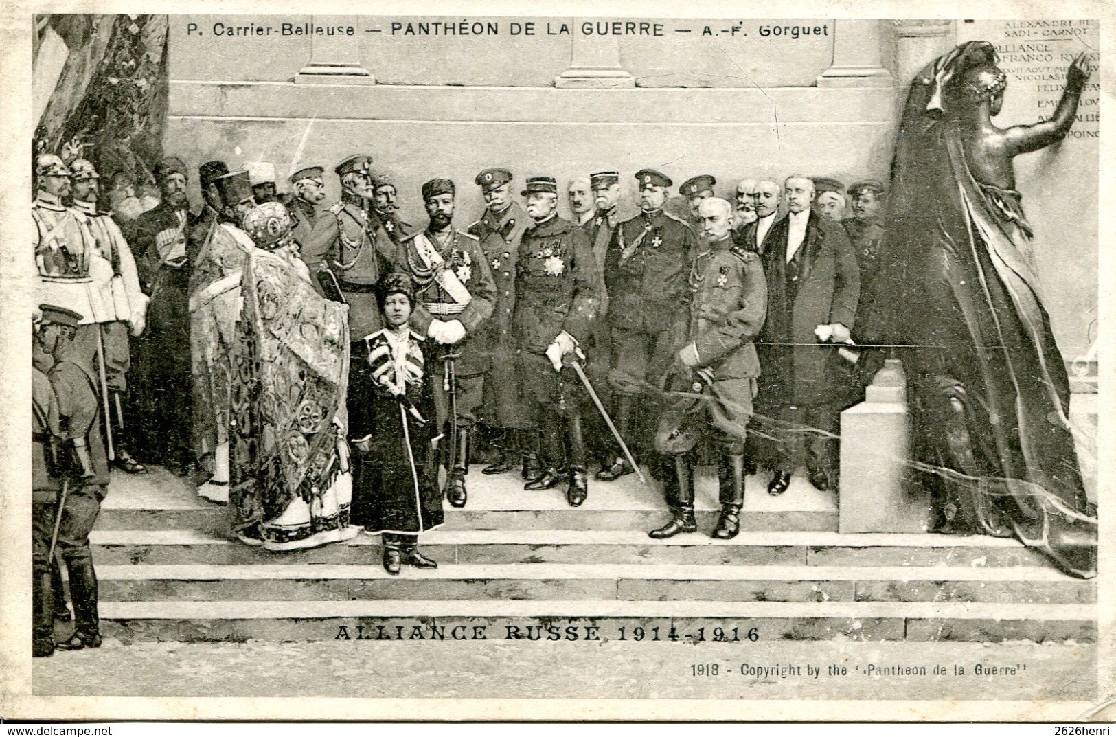 CPA 1918, Pantheon De La Guerre, "Alliance Russe 1914-1916" - Guerre 1914-18