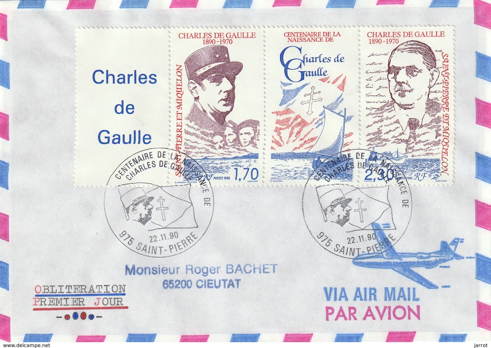 Lot de 10 lettres voyagées dont PA de 1990