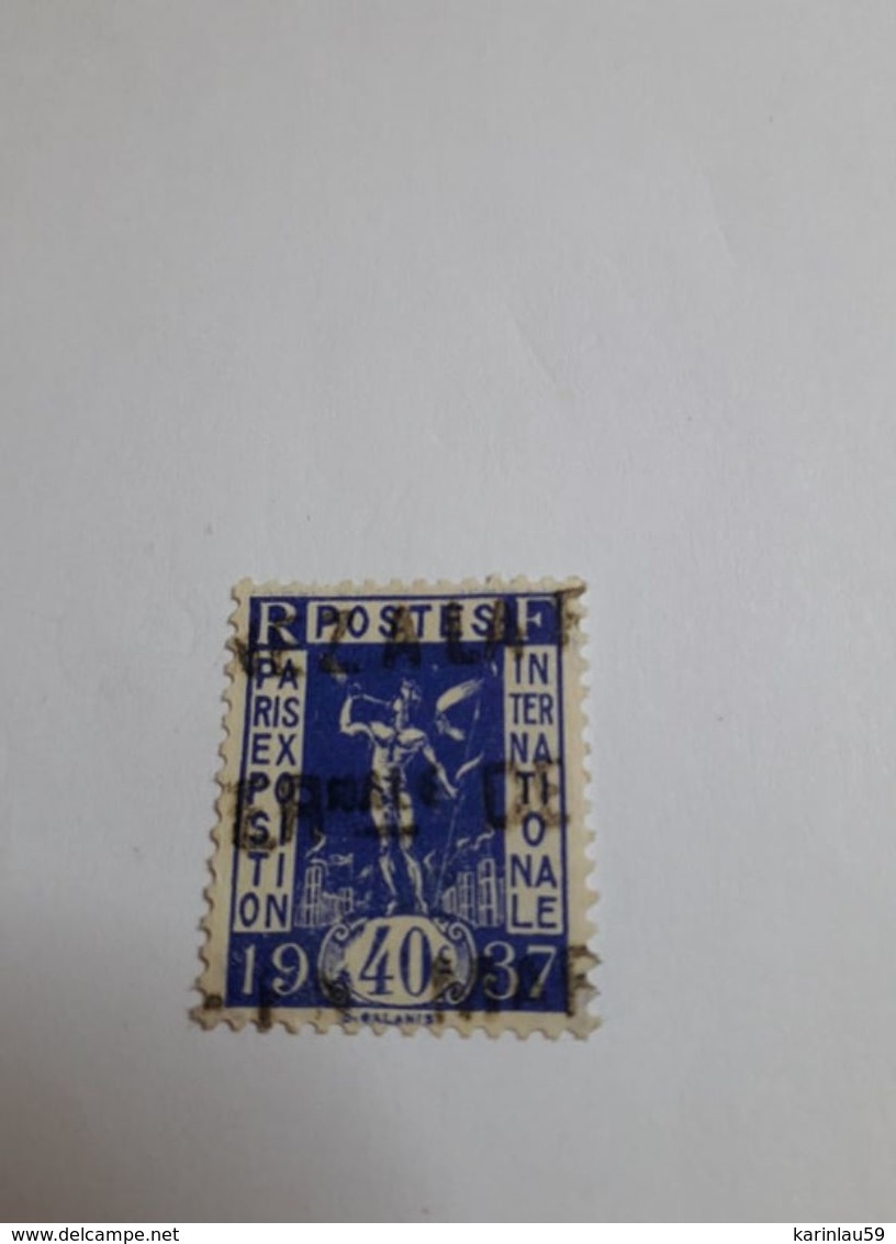 Timbre France L'EXPOSITION INTERNATIONALE DE PARIS/ 40C OUTREMER/ N° 324 Y ET T 1937 Oblitéré - Used Stamps