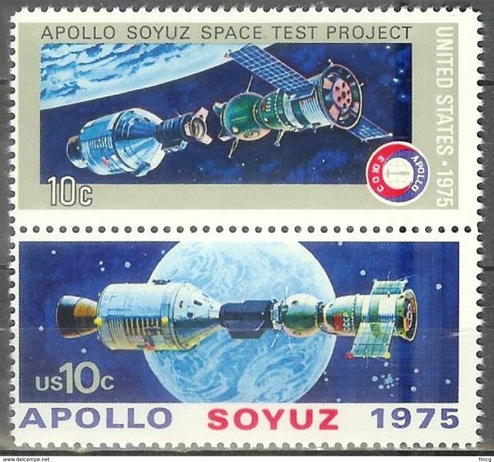 1976 10 Cents Apollo-Soyuz Space Pair Mint Never Hinged - Unused Stamps