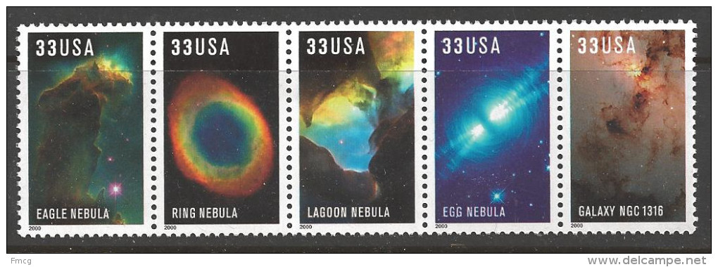 2000 33 Cents Hybble Space Images, Strip Of 5, Mint Never Hinged - Unused Stamps