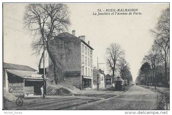 92 - Rueil-Malmaison - La Jonchère Et L'avenue De Paris - Circulé En 1947  Animée - Tramways - TBE - Rueil Malmaison