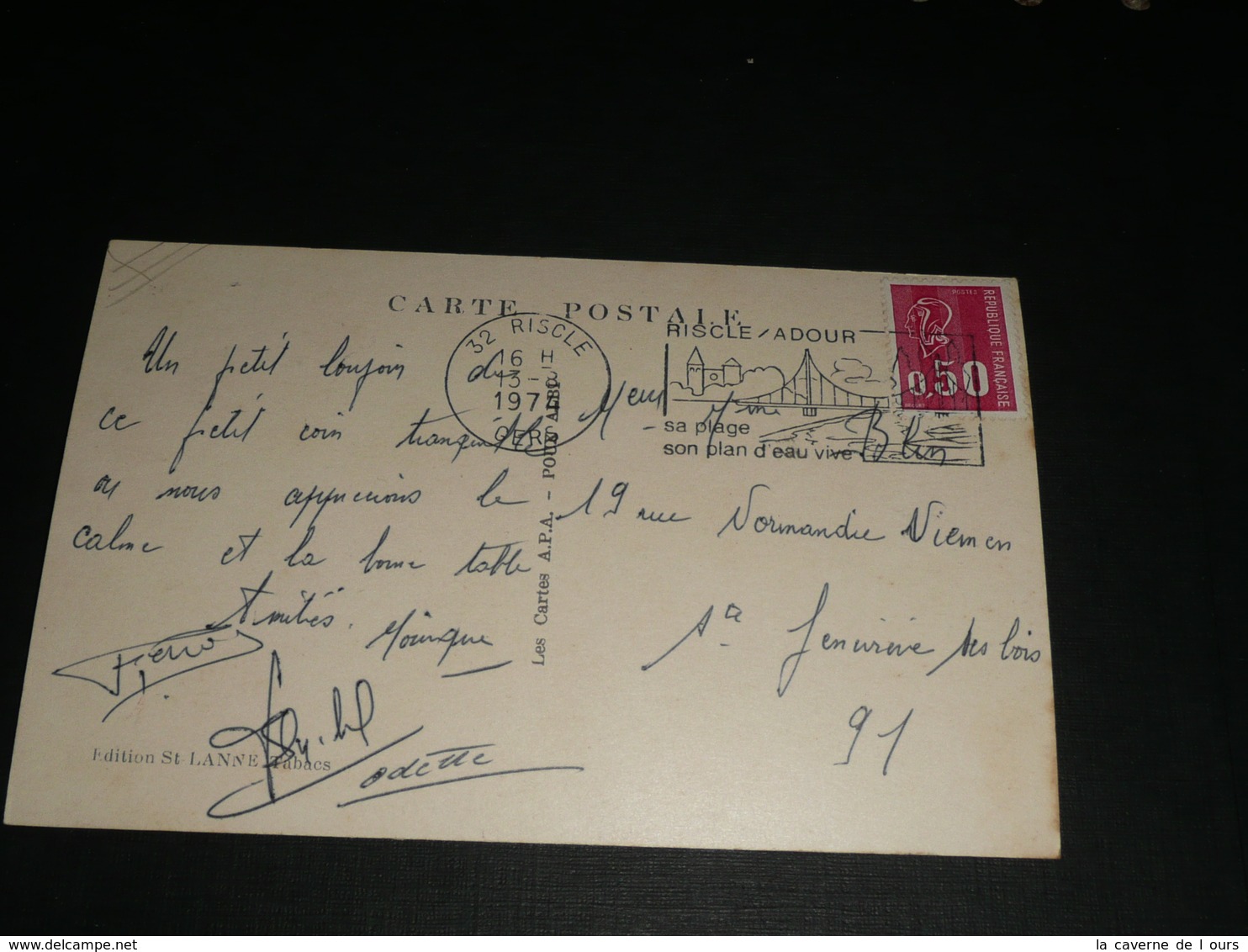 CPM, Carte Postale, Gers 32, RISCLE, Rue Du Centre, Animée, Vélo - Riscle