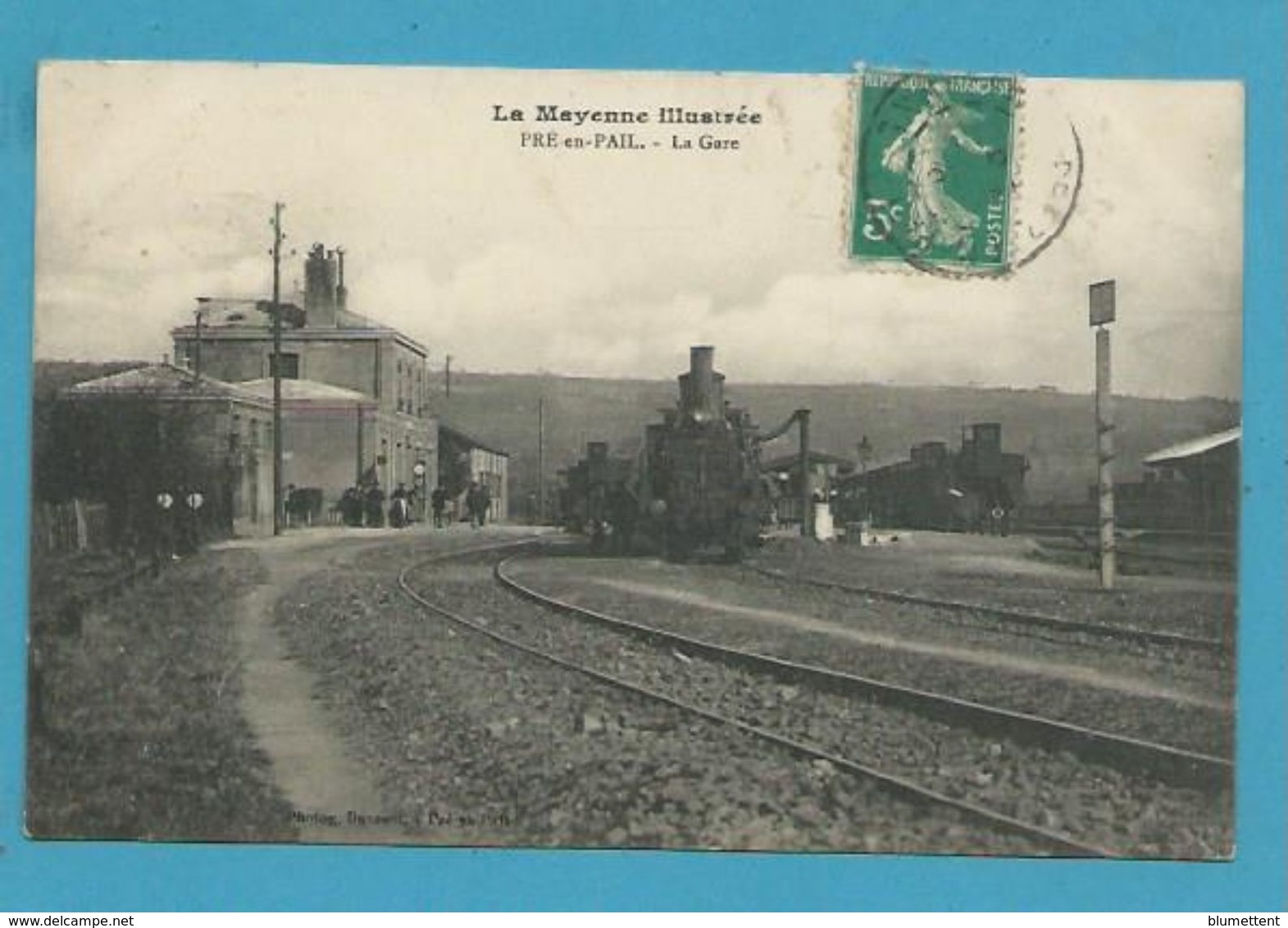 CPA Chemin De Fer Arrivée D'un Train La Gare PRE EN PAIL 53 - Pre En Pail