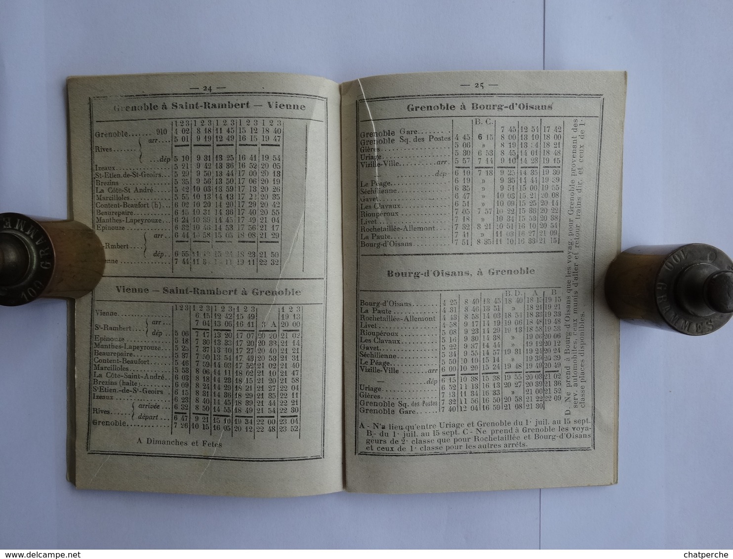 DEPLIANT HORAIRE OFFICIEL SYNDICAT INITIATIVE GRENOBLE ET DAUPHINE JUIN 1912 - Europe