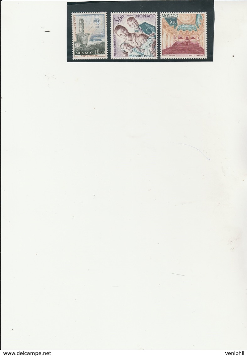 MONACO - POSTE AERIENNE N° 84 A 86 NEUF SANS CHARNIERE -ANNEE 1966 - COTE : 11,85 € - Luftfahrt