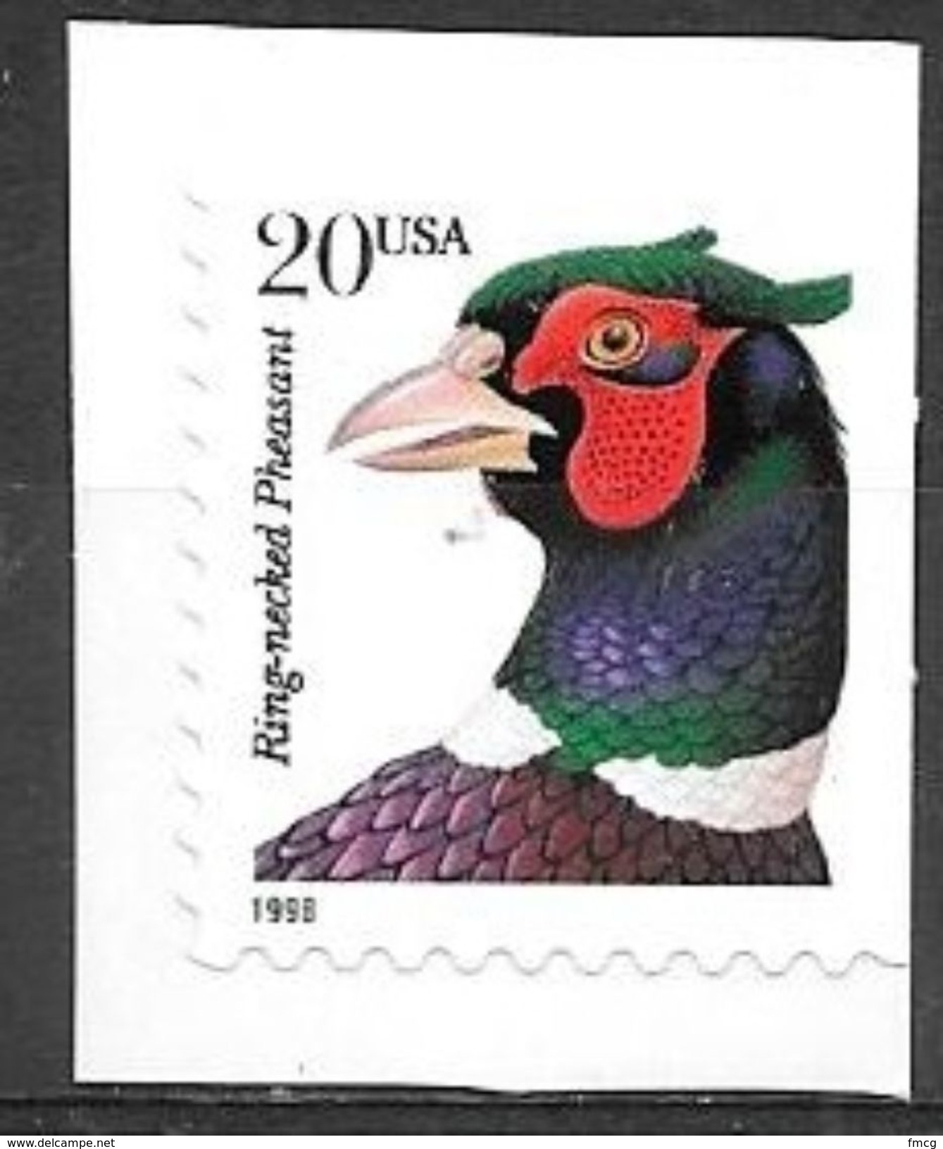 1998 20 Cents Pheasant, Booklet Single, Die Cut 11.25 Perf, Self Adhesive - Unused Stamps