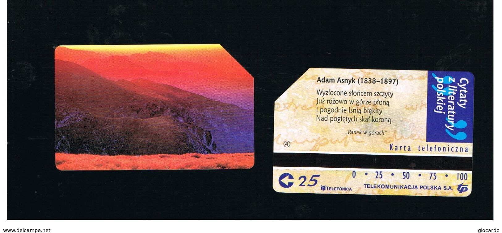 POLONIA (POLAND) - TP  - ADAM ASNYK, POET (LANDSCAPE) - USED - RIF. 10251 - Polonia