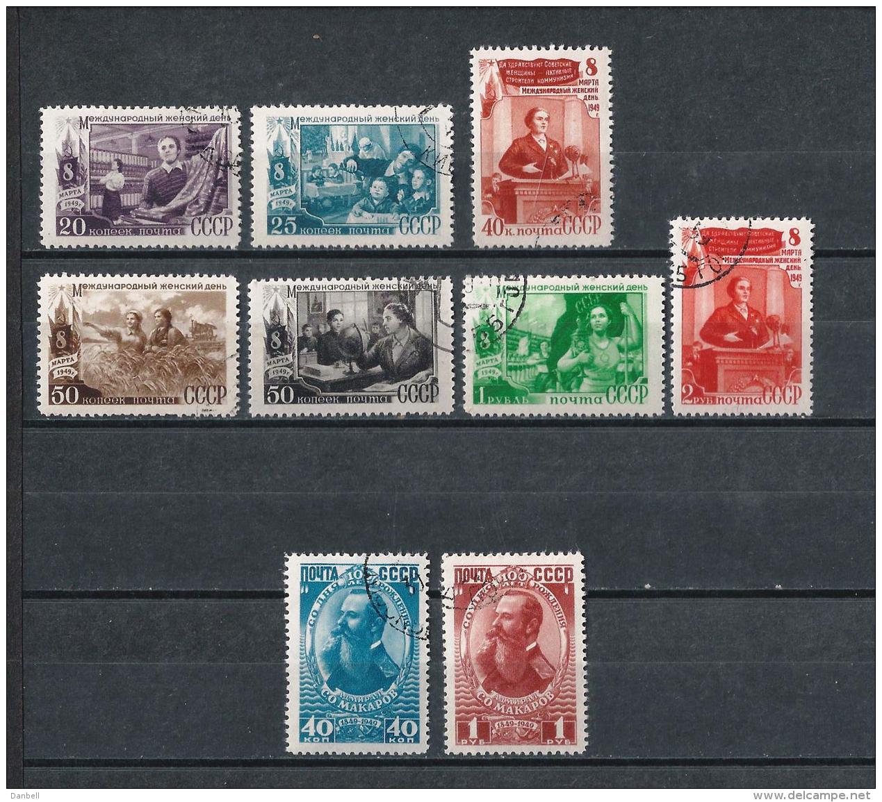 URSS425) 1949 -Lotto Dell'Annata -2 Serie Cpl 9val.USED - Usati