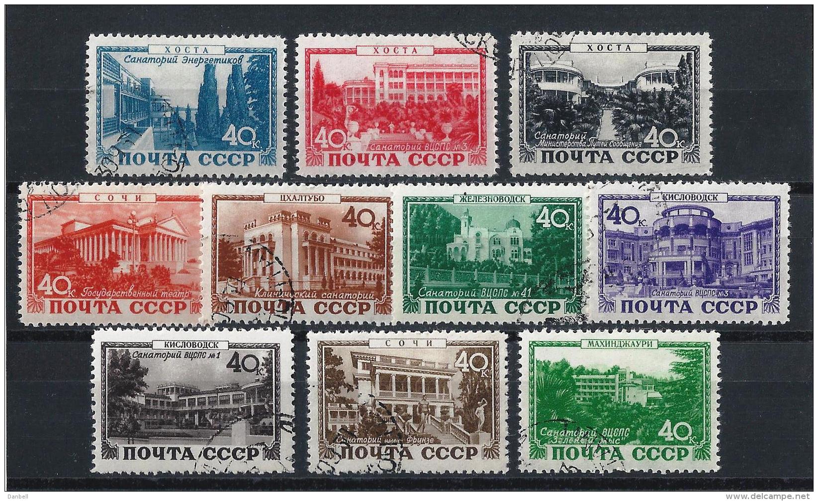 URSS435) 1949 -Stazioni Climatiche - Serie Cpl 10 Val.USED - Usati