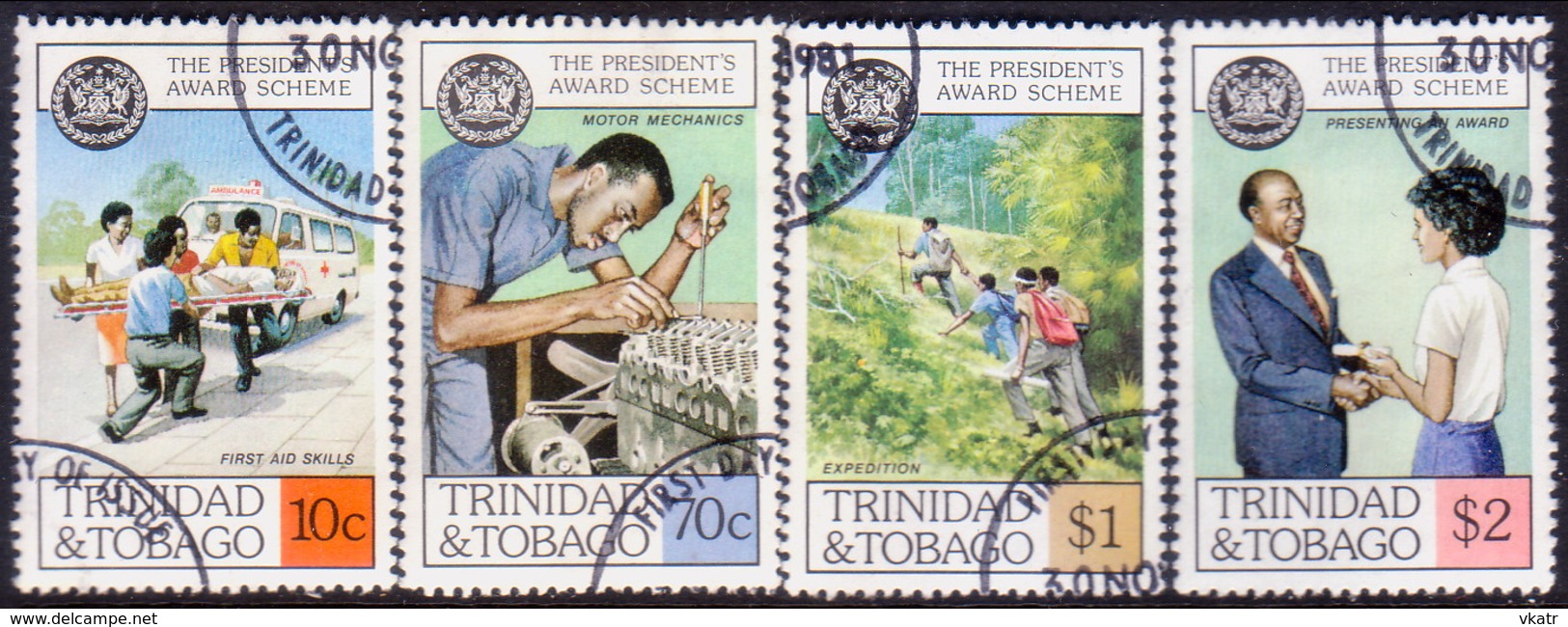 TRINIDAD & TOBAGO 1981 SG #596-99 Compl.set Used President's Award Scheme - Trinidad & Tobago (1962-...)