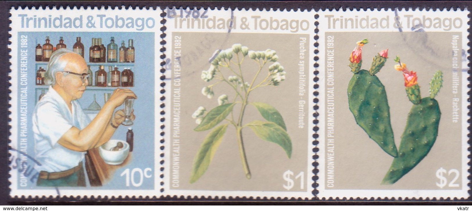 TRINIDAD & TOBAGO 1982 SG #600-02 Compl.set Used Pharmaceutical Conference - Trinidad & Tobago (1962-...)