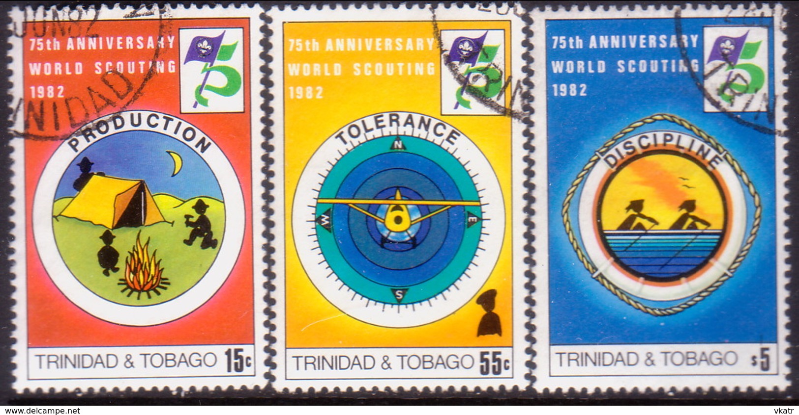 TRINIDAD & TOBAGO 1982 SG #603-05 Compl.set Used 75th Anniv Boy Scout Movement - Trinidad & Tobago (1962-...)