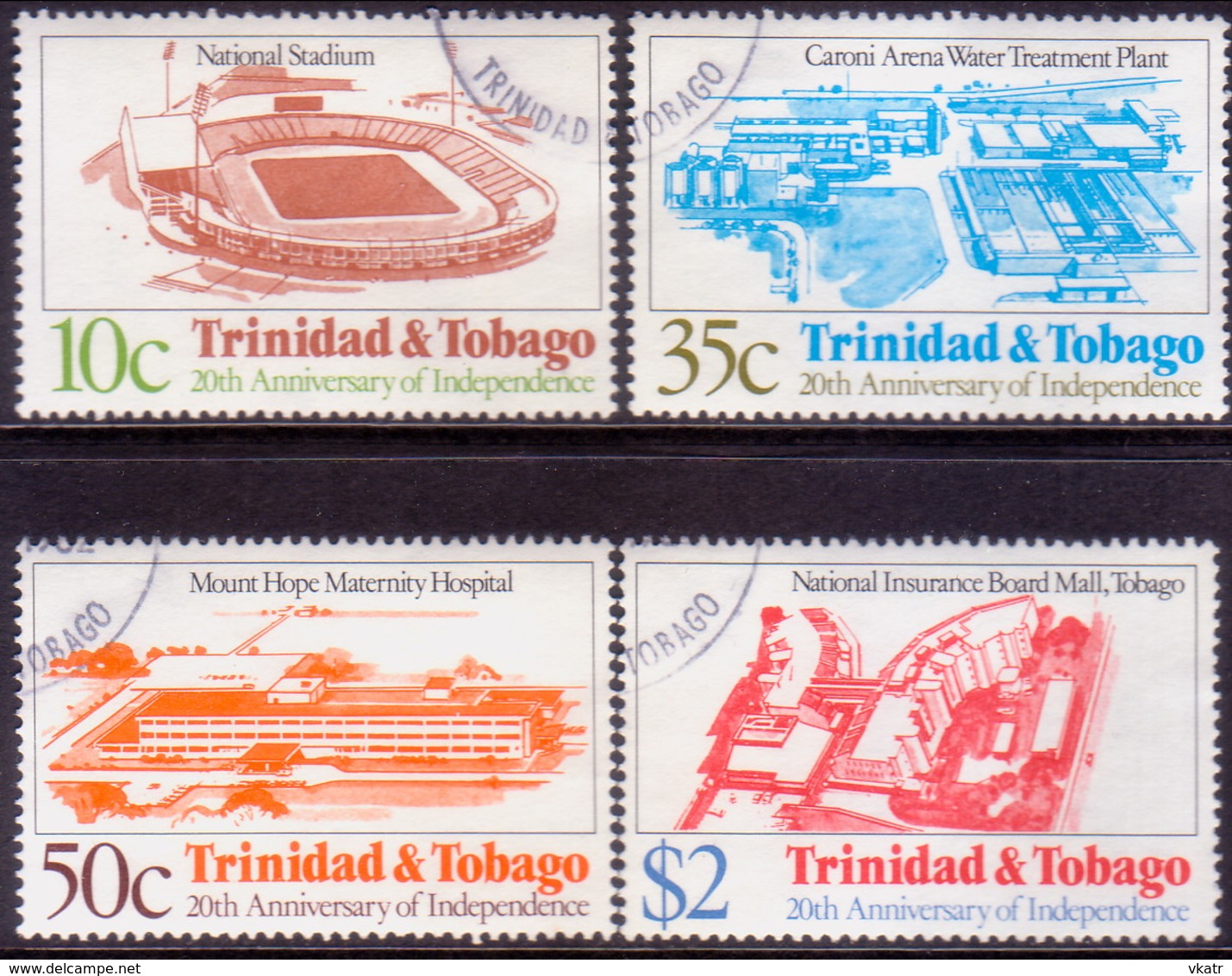 TRINIDAD & TOBAGO 1982 SG #618-21 Compl.set Used 20th Anniv Independence - Trinidad & Tobago (1962-...)
