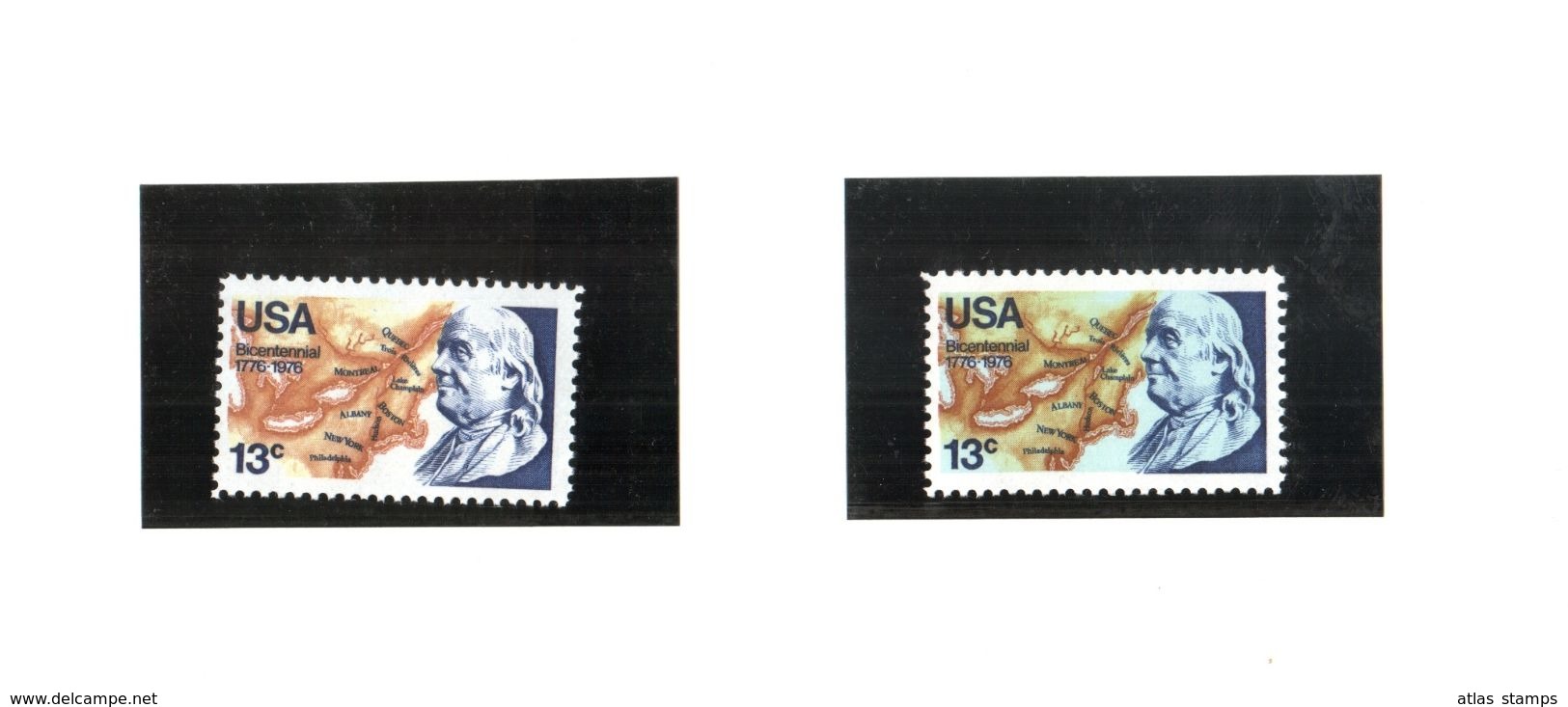 USA 1976  - Benjamin Franklin Colour Error With Certification - MNH ** - Errors, Freaks & Oddities (EFOs)