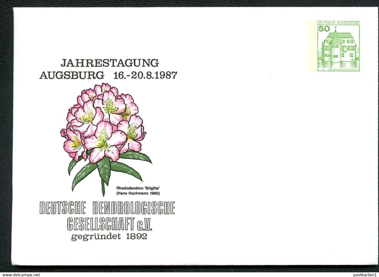 Bund PU113 D2/005 Privat-Umschlag RHODODENDRON Augsburg 1987 - Andere & Zonder Classificatie