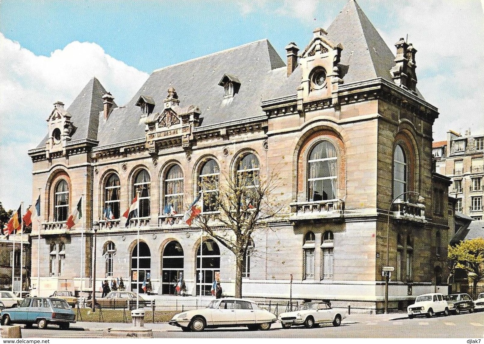 92 Boulogne Billancourt Salles Des Fêtes Avec Automobiles Citroën DS Renault Peugeot (2 Scans) - Boulogne Billancourt