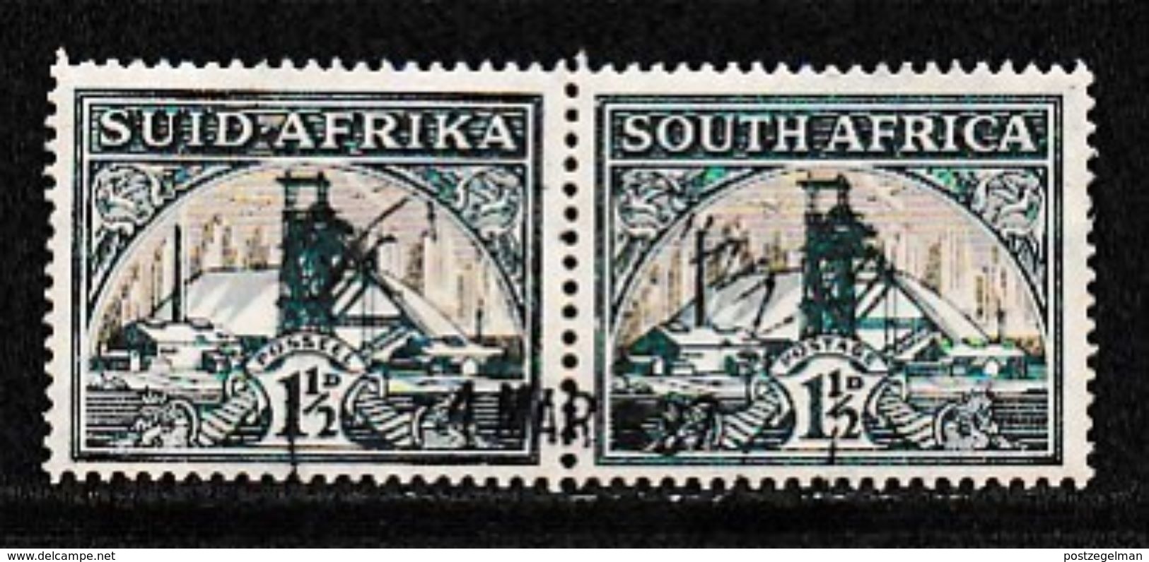 SOUTH AFRICA UNION 1933 Used Pair Definitives 1 1/2d   SACC-57 #12156 - Used Stamps