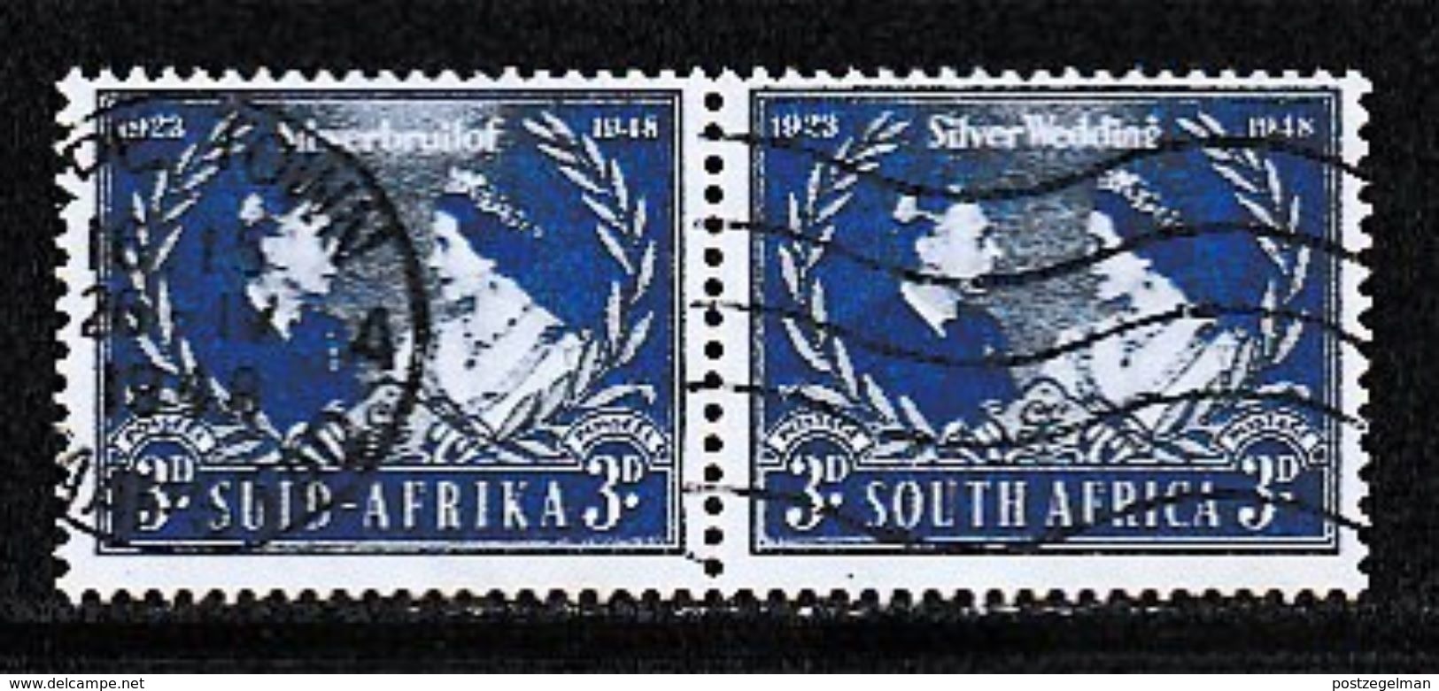 SOUTH AFRICA UNION  1948 Used Pair Stamp(s) Silver Wedding  Nr. 124  #12276 - Usados