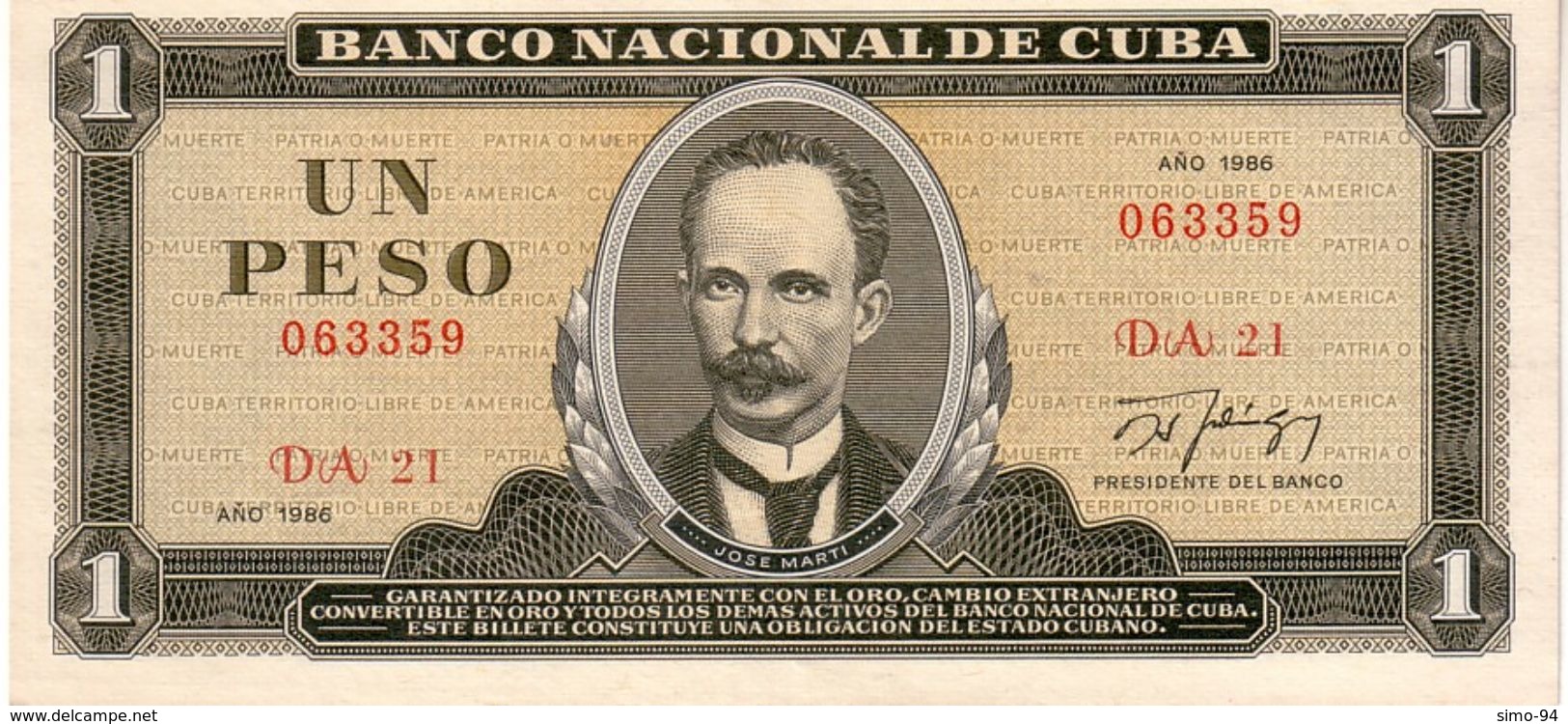 Cuba P.102 1 Peso 1986  Unc - Cuba