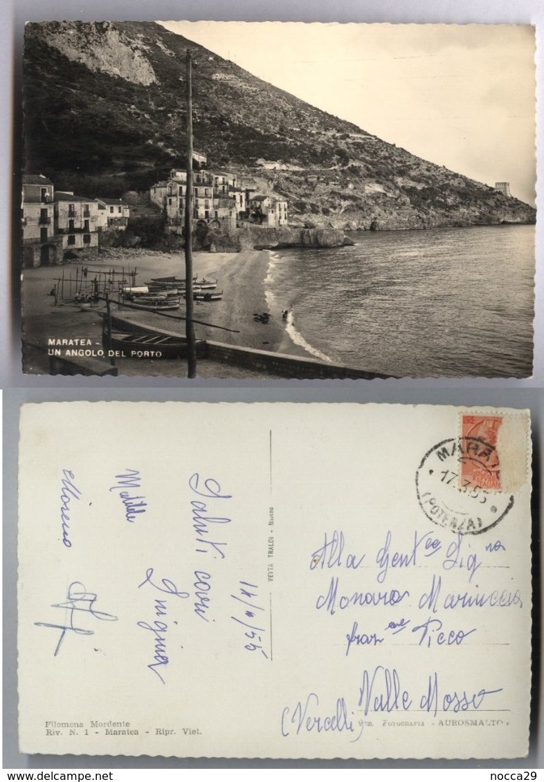 MARATEA (POTENZA) - UN ANGOLO DEL PORTO -  BARCHE - 1955 - Matera