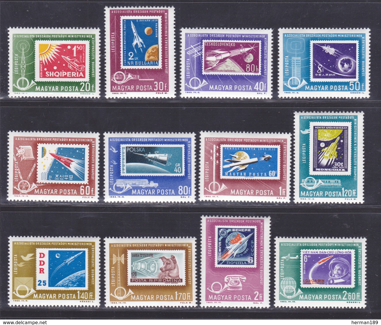 HONGRIE AERIENS N°  258 à 269 ** MNH Neufs Sans Charnière, TB (D5982) Cosmos, Timbres Sur Timbres - Neufs