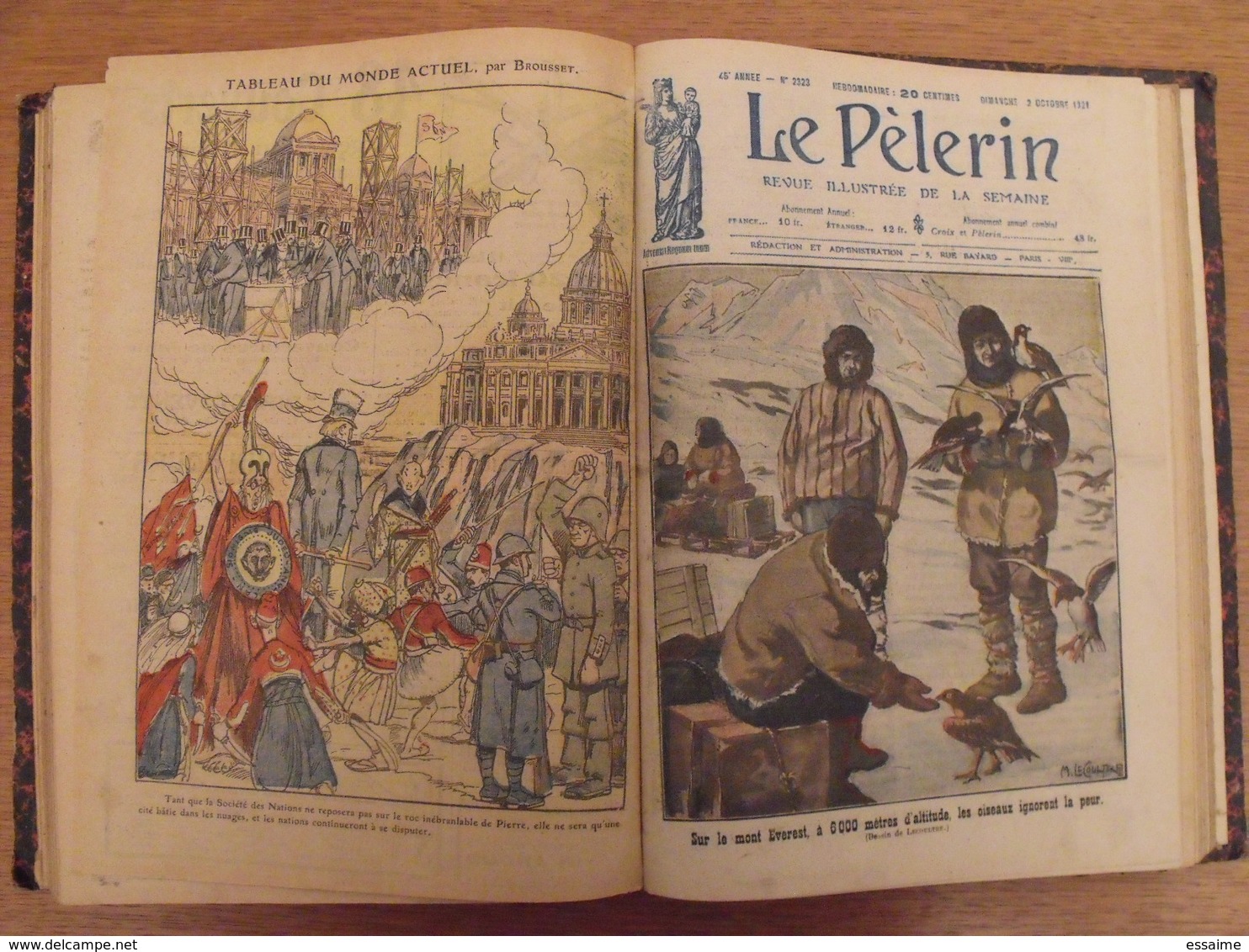 recueil reliure 1921. Le Pélerin. La bonne presse. nombreuses illustrations couleurs