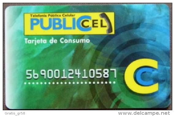 Ecuador - ECU-PUB-02, PubliCel Tarjeta De Consumo (embossed, Plastic), 5,000 S/., Used - Equateur