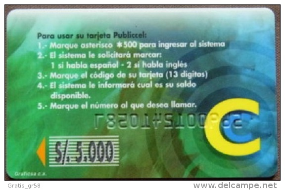 Ecuador - ECU-PUB-02, PubliCel Tarjeta De Consumo (embossed, Plastic), 5,000 S/., Used - Ecuador