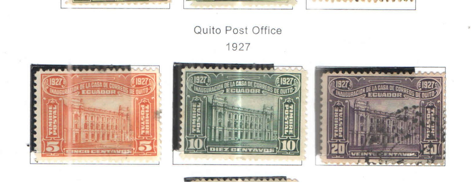 Ecuador PO 1927 Quito Post Office  Scott.269/271+See Scan On Scott. Page - Ecuador
