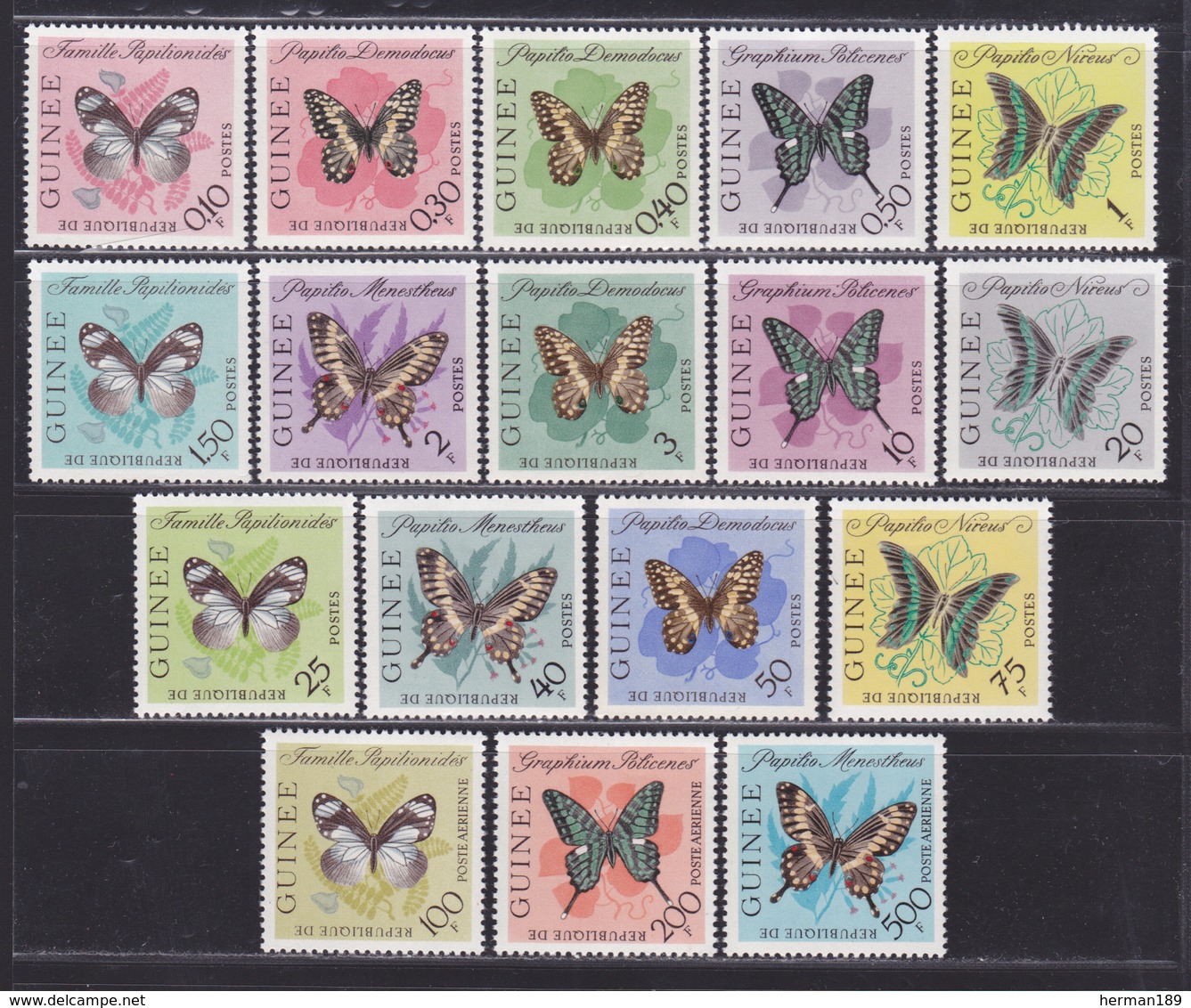 GUINEE N°  146 à 159, AERIENS N° 32 à 34 ** MNH Neufs Sans Charnière, TB (D5986) Insectes, Papillons 1963 - Guinea (1958-...)