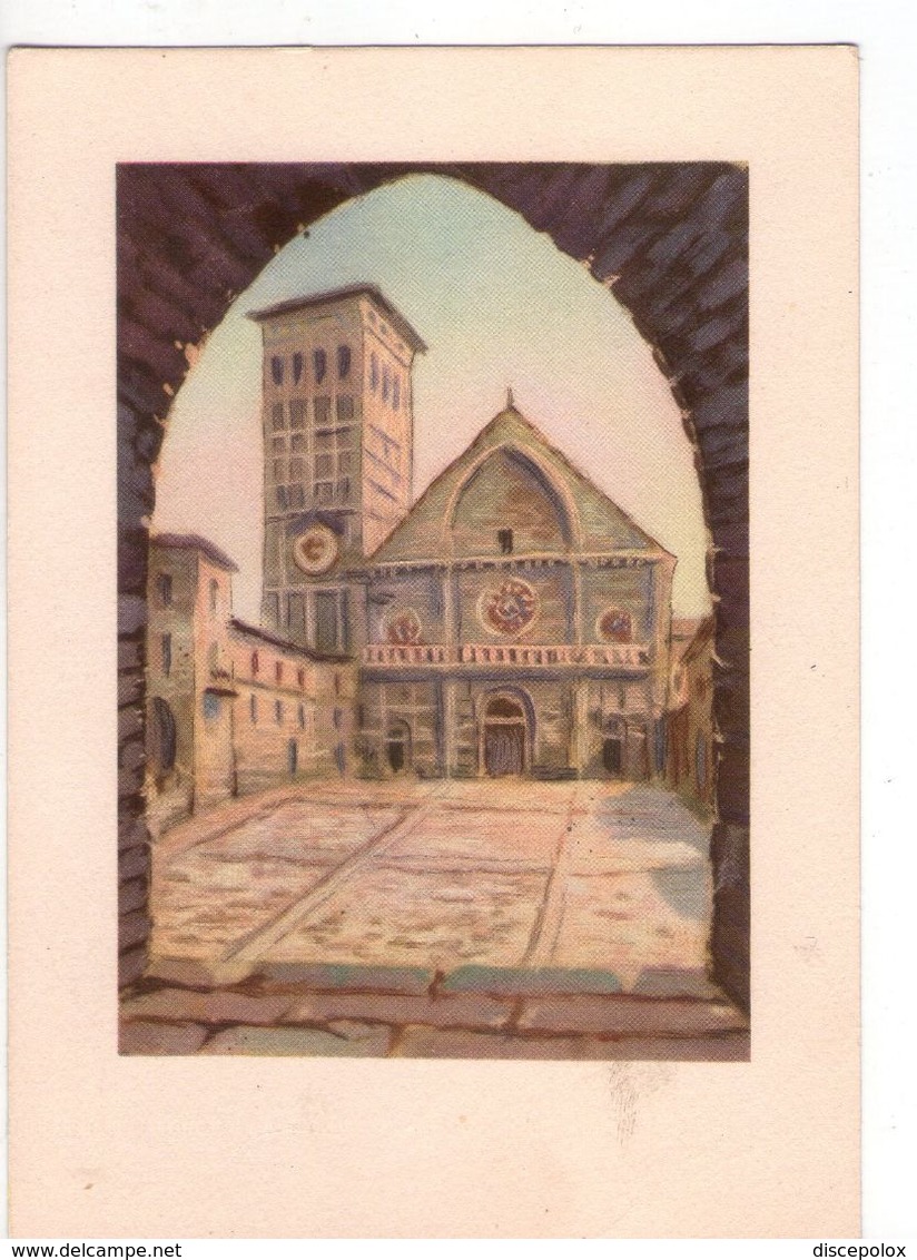 U2672 Cartolina Con Illustrazione O Disegno Di DANDOLO BELLINI, ASSISI: BASILICA DI S. RUFINO - ILLUSTRATION - Altri & Non Classificati