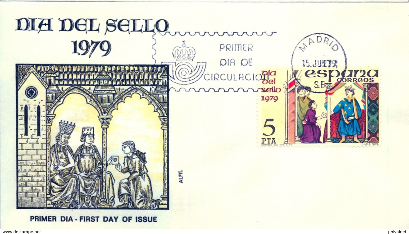 1979 , SOBRE DE PRIMER DIA , ED. 2526 , DIA DEL SELLO - FDC