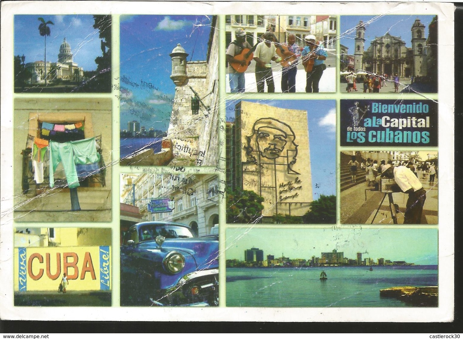 J) 2007 CUBA-CARIBE, FROG, CHE-GUEVARA PAINTING, CAR, LANDSCAPE, POSTCARD - Covers & Documents