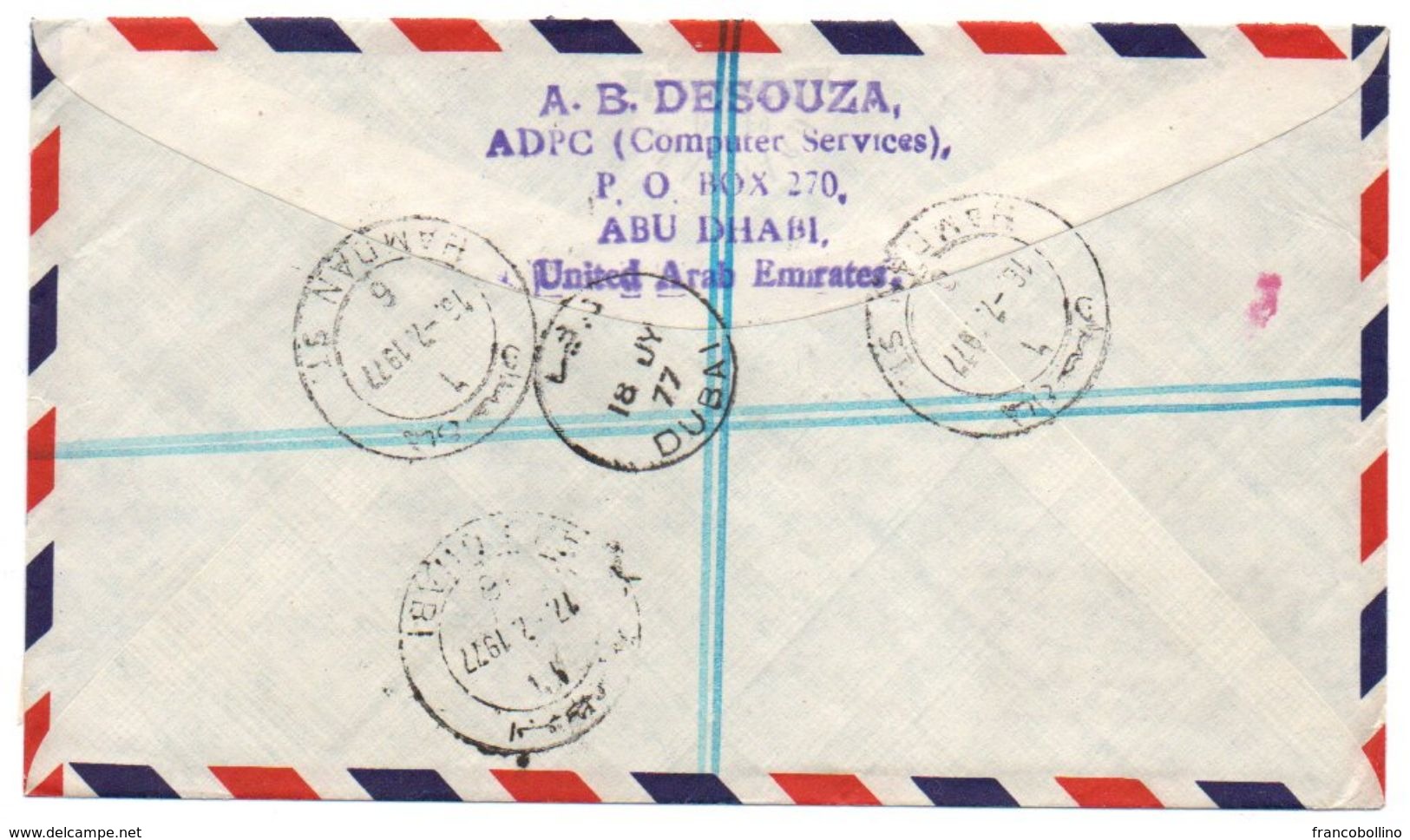 UNITED ARAB EMIRATES-ABU DHABI REGISTERED AIR MAIL COVER TO AUSTRIA 1977 / THEMATIC OVERPRINT STAMPS/FALCONRY - Abu Dhabi