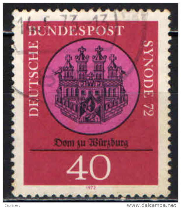 GERMANIA - 1972 - CATTEDRALE DI WURZBURG - SINODO 1972 - USATO - Usati